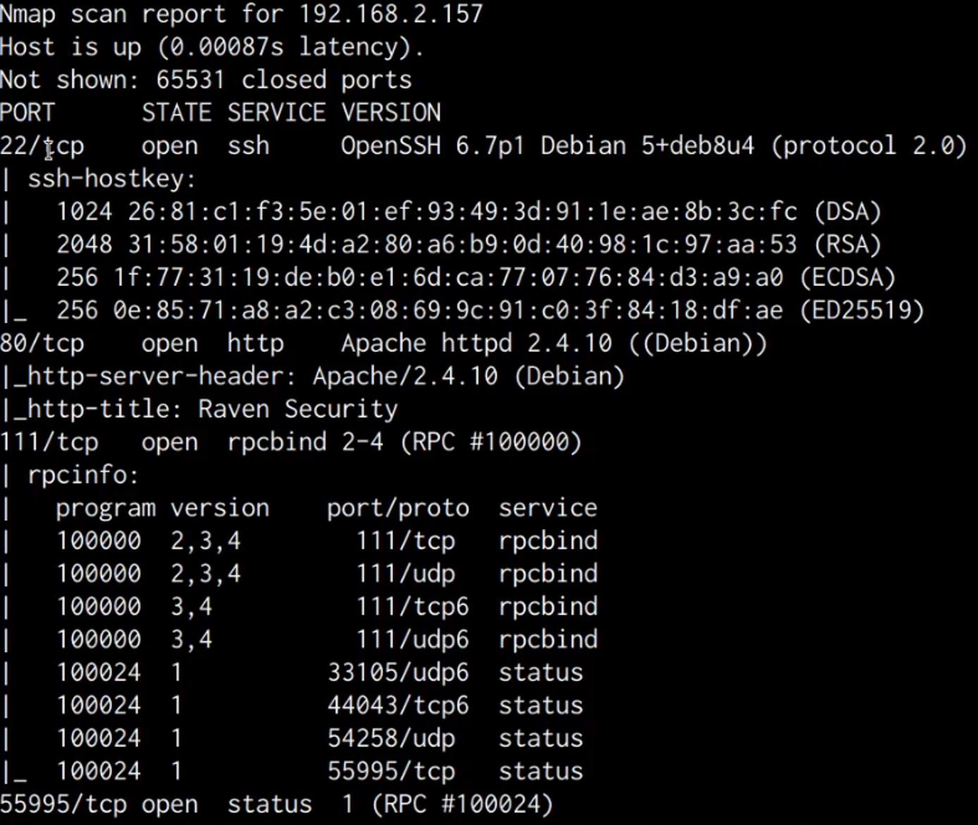Nmap scan output Nmap scan output
