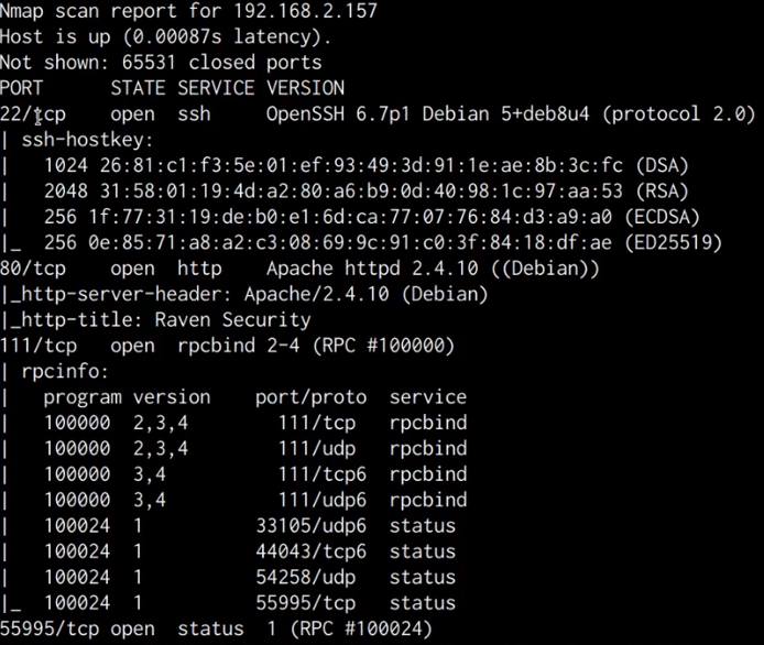 Nmap scan output Nmap scan output