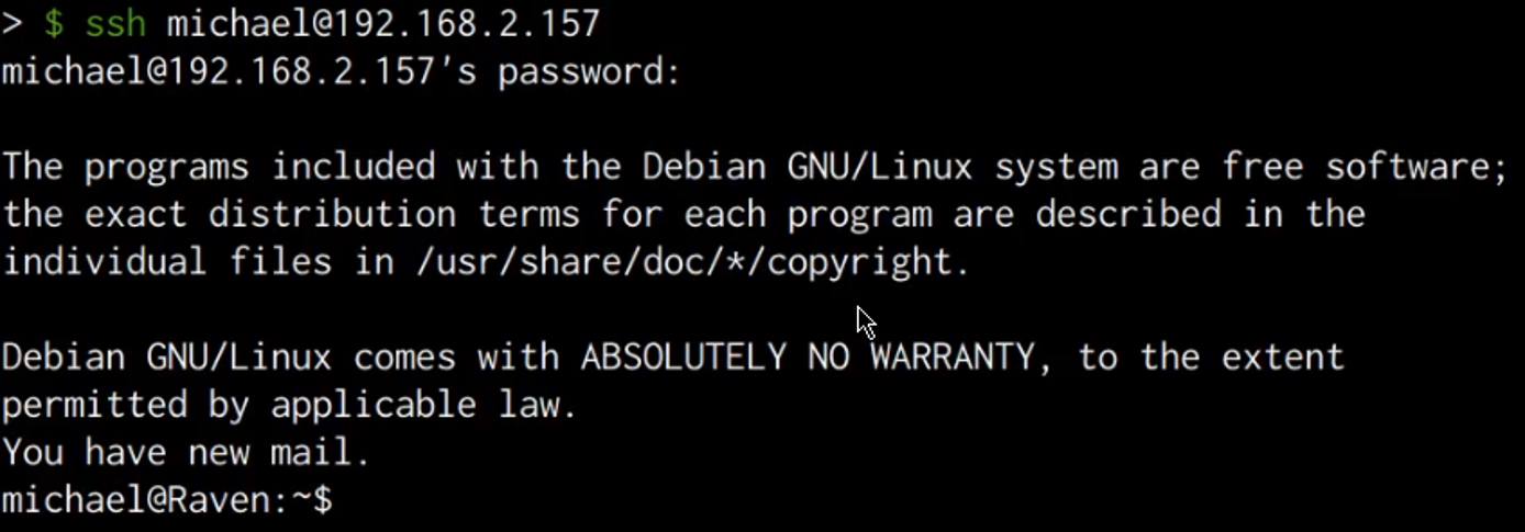 Raven VM SSH login Raven VM SSH login
